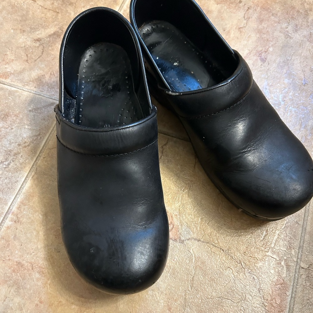 Black Dansko Leather Clogs